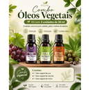 kit Hidratação e crescimento-Alecrim 30ml , Rícino 30ml , Uva 30ml fina life 100% puro