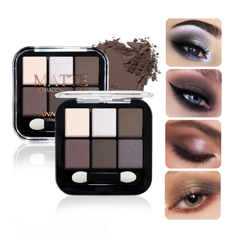 Seis-cores Eyeshadow Earth Color Smoky Makeup Pearlescent Matte Milk Tea Paleta de Maquiagem Feminina Estudante