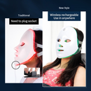 Máscara De Fóton LED De 7 Cores , Ferramenta Facial De Beleza Antienvelhecimento Para Cuidados Com A Pele